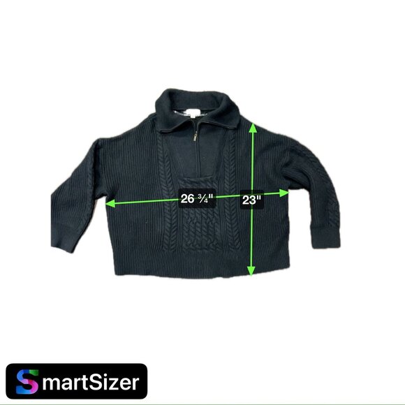 Nili Lotan x Target NEW Black Cable Knit Quarter Zip Sweater Size 2X - Picture 7 of 9